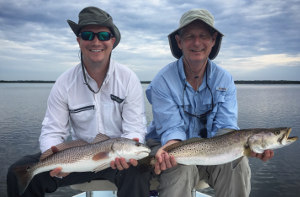 speckled trout red drum double in mosquito lagoon