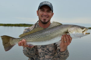 gator speckled trout fishing in mosquito lagoon