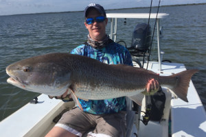 trophy redfish charter in mosquito lagoon