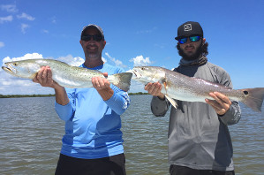 redfish gator trout double mosquito lagoon fish trip