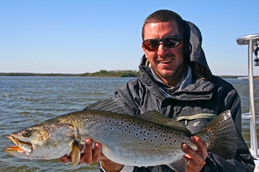 trophy speckled trout caught in mosquito lagoon